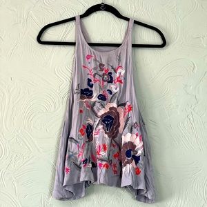 Kimichi Blue Embroidered Tank - Size Large